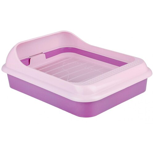 лоток с рамкой и сеткой феликс фиолетовый м6933 пластик Открытый туалет для кошек ZOO PLAST Феликс М6933
