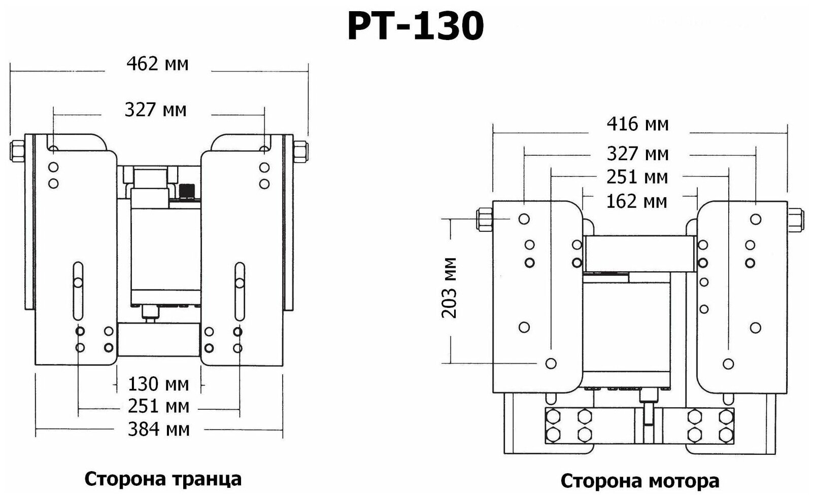 Подъёмник мотора гидравлический 50-130 л. с. с указателем трима (Tilt And Trim) 13001_PT130