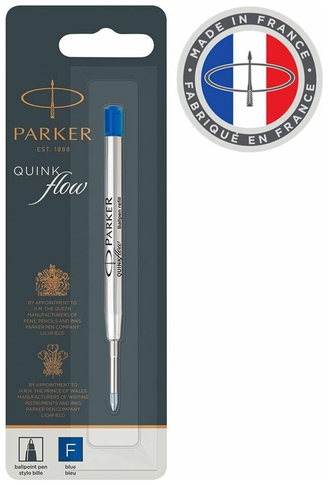 Стержень шариковый Parker Ballpoint Refill QuinkFlow Z08, синий