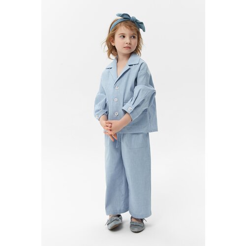 фото Брюки прямые bug lovers, голубой, размер 104