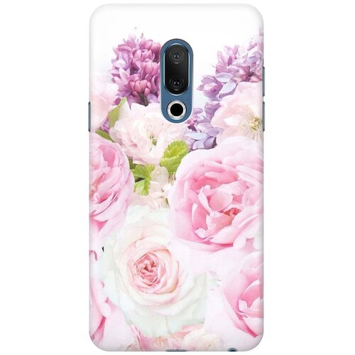 фото Cиликоновый чехол на meizu 15 / мейзу 15 с принтом "розовый букет" gosso
