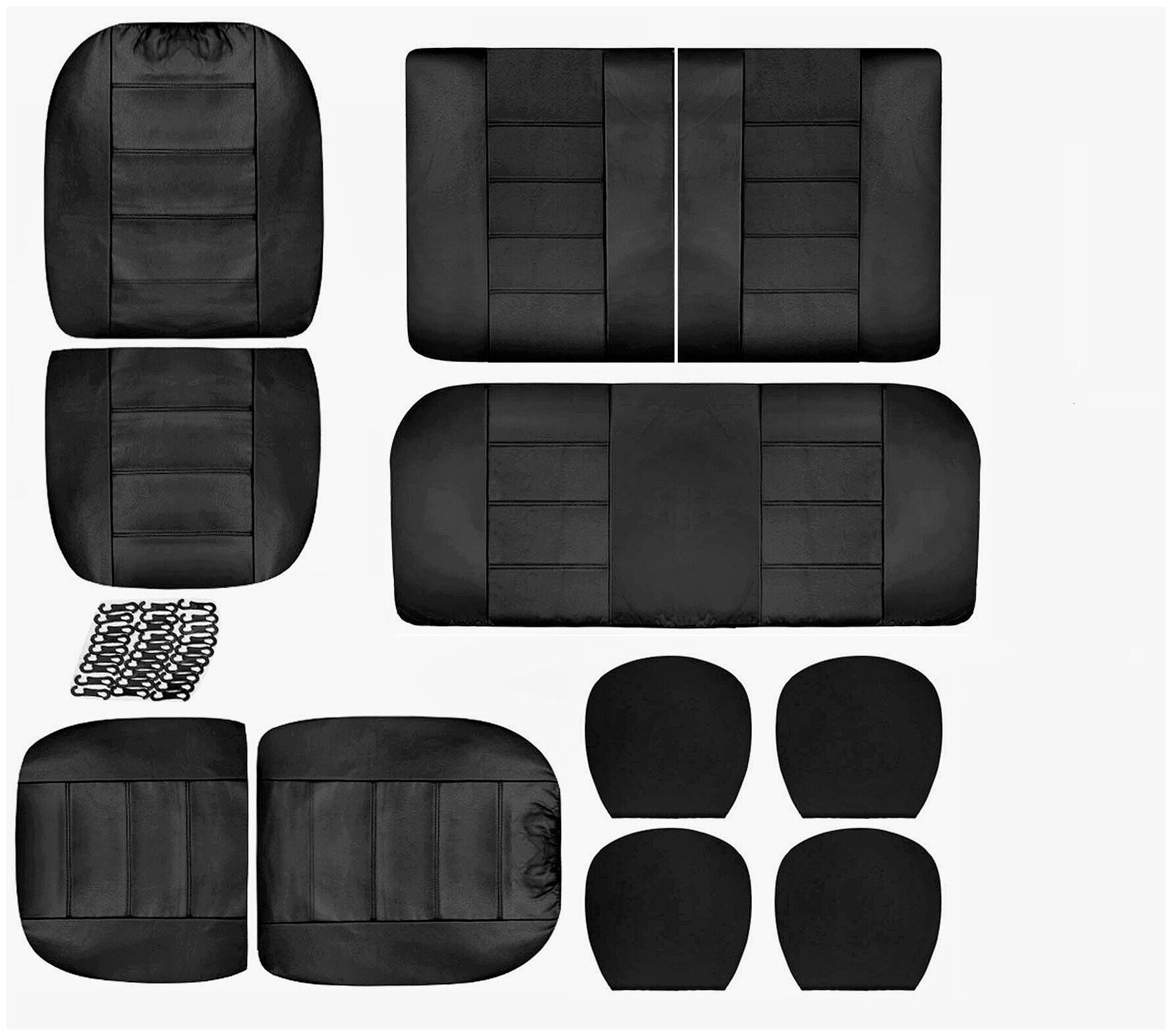 Чехлы на автомобильные сиденья из экокожи на Hyundai Solaris I 2010 г, Kia Rio III 2011 г. (спинка 40/60, диван цельный)