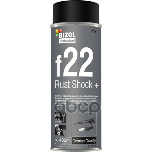 80018 BIZOL 80018 BIZOL Ср-во д/демонтажа форсунок и свечей накала Rust Shock+ f22 (0,4л)