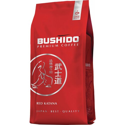 Кофе в зернах BUSHIDO "Red Katana", натуральный, 1000 г, 100% арабика, вакуумная упаковка, BU10004007 - 1 шт.