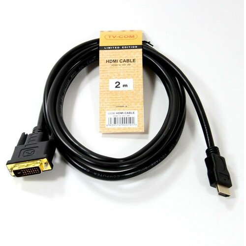 Кабель а/в TVCOM 2m м HDMI to DVI-D (19M -25M LCG135E-2M аксессуар exegate hdmi 19m dvi 25m 2m ex284906rus