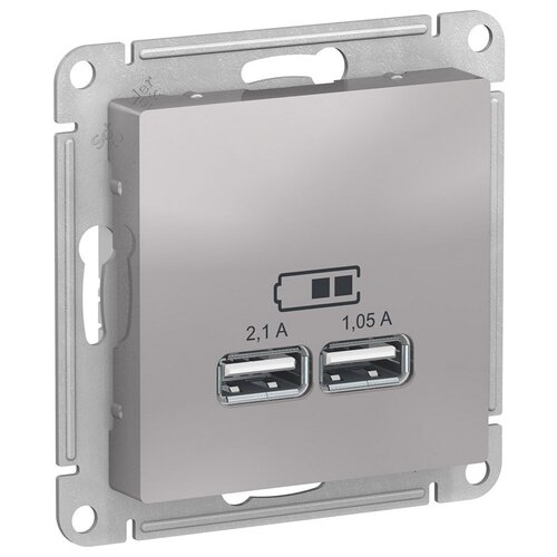 Розетка USB встраиваемая Schneider Electric Atlasdesign, 2,1/1,05 А, 5 В, IP20