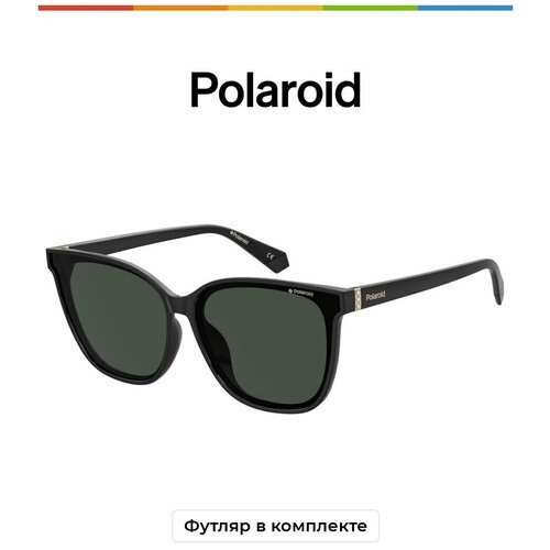 Солнцезащитные очки Polaroid, черный солнцезащитные очки polaroid кошачий глаз оправа пластик для женщин мультиколор