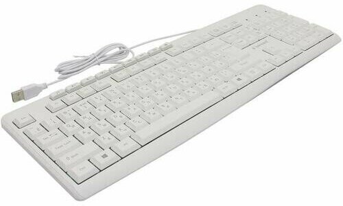 Клавиатура Gembird белая, USB, 113 кл, м/медиа, каб. 1,5м - фото №12