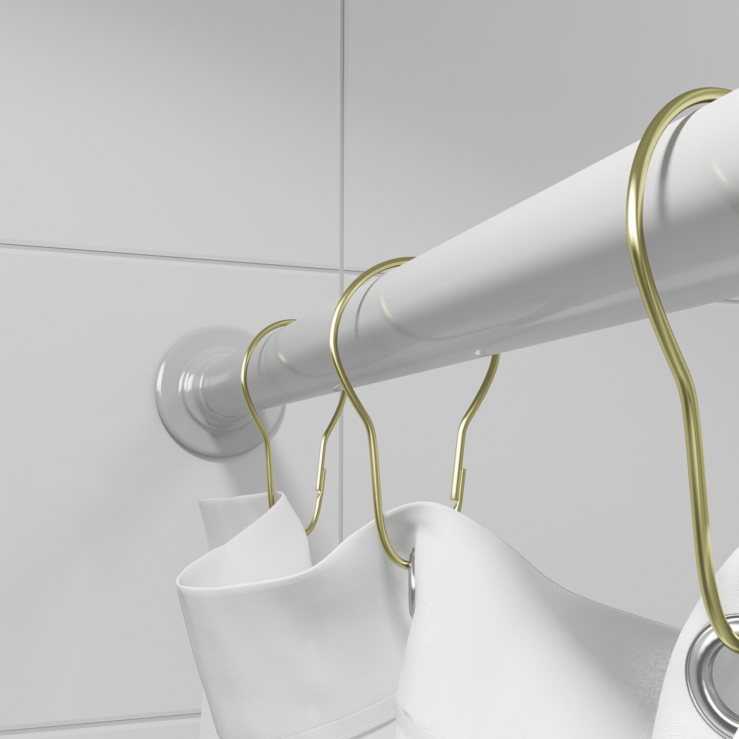 Набор колец для шторы в ванную комнату цвет золотой IDDIS RINMG00i15