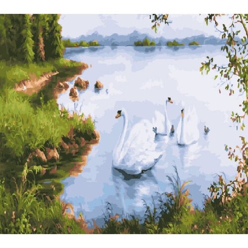 Картина по номерам Белые лебеди 40х50 см Hobby Home