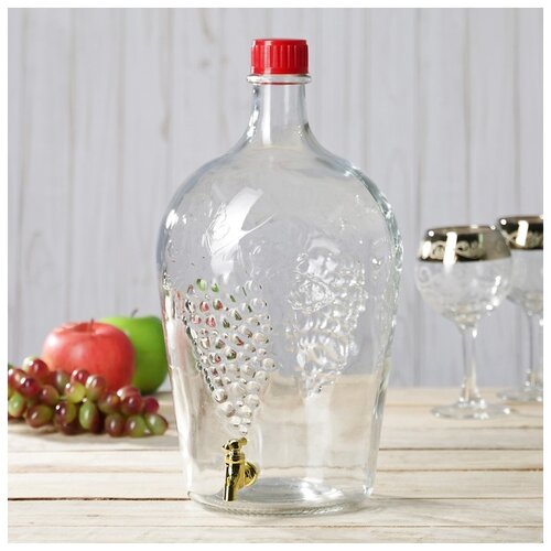 фото Бутылка стеклянная 4,5 л "ровоам", с краником 3806951 сима-ленд