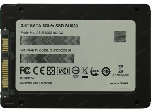 Накопитель SSD 2.5'' ADATA Ultimate SU630 960GB SATA 6Gb/s QLC 520/450MB/s IOPS 40K/65K MTBF 1.5M - фото №5