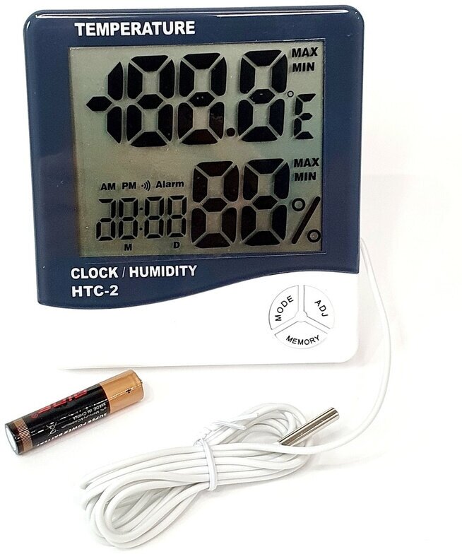 Метеостанция домашняя электронная HTC-2A, гигрометр термометр комнатный для измерения температуры и влажности воздуха с выносным датчиком - фотография № 7