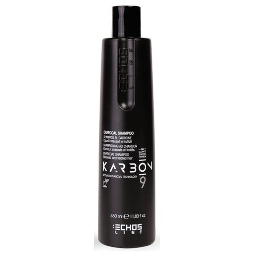 Echosline шампунь Karbon 9 Charcoal Угольный для волос, страдающих от химических процедур и стресс-факторов, 350 мл угольная маска для волос страдающих от химических процедур и стресс факторов lerato carbon mask 300 мл