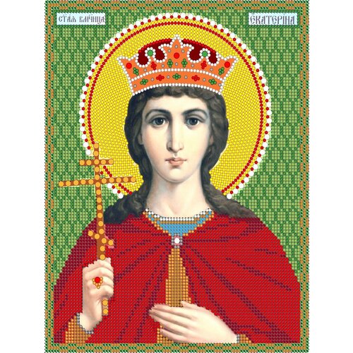 Вышивка бисером иконы Святая Великомученица Екатерина 19*24 см