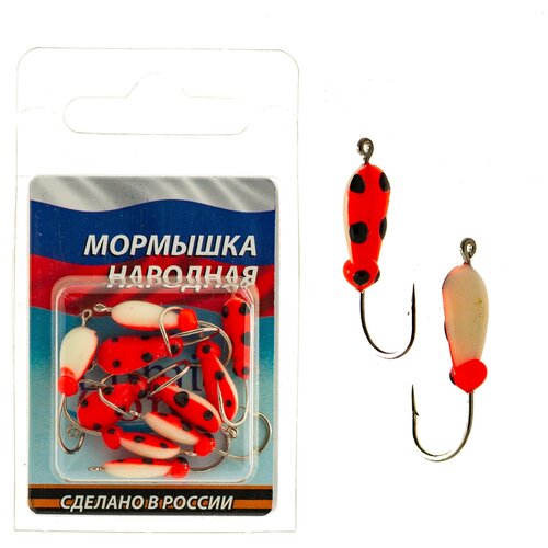 mormyshka volframovaya lumicom ku obmazka zhuchok vint blist 6 Мормышка фосфорная LumiCom № 18 (набор) крючок№6 Orange (10шт в блистере)