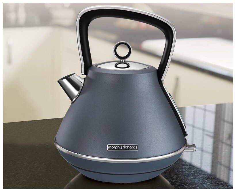 99011371452 Электрочайник Morphy Richards EvokePyramid 100102 голубой - фотография № 7