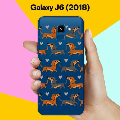 Силиконовый чехол Таксы на Samsung Galaxy J6 (2018) силиконовый чехол на samsung galaxy j4 2018 спортивные таксы для самсунг галакси джей 4 2018