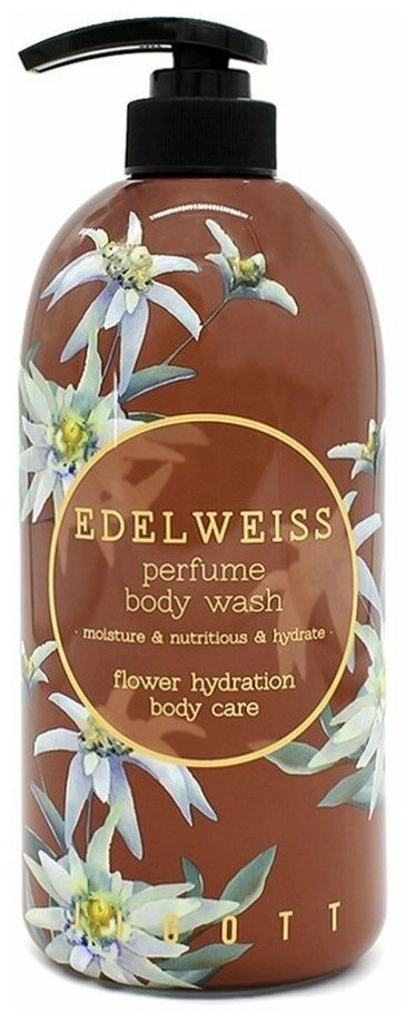 Jigott Гель для душа с экстрактом эдельвейса / Edelweiss Perfume Body Wash, 750 мл Корея