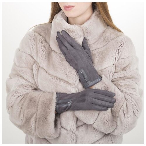 фото Перчатки женские безразмерные, без утеплителя, для сенсорных экранов, цвет серый 5411313 . сима-ленд