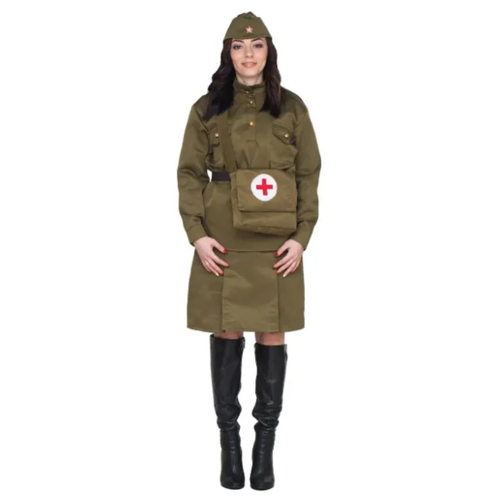Военная форма взрослый Санитарочка, размер 40-42 костюм медсестры с корсетом взрослый