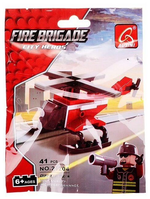 Конструктор Ausini "Пожарный вертолет", 41 деталь