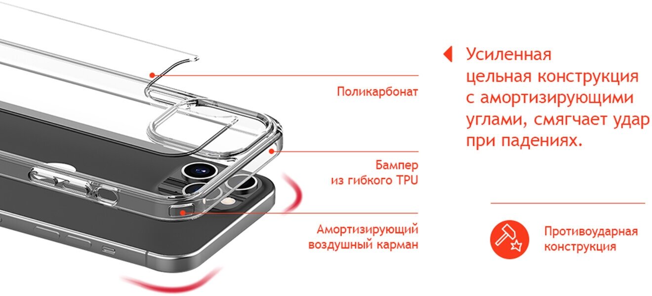 Чехол (клип-кейс) UBEAR Real Case, для Apple iPhone 12 mini, прозрачный [cs64tt54rl-i20] - фото №7