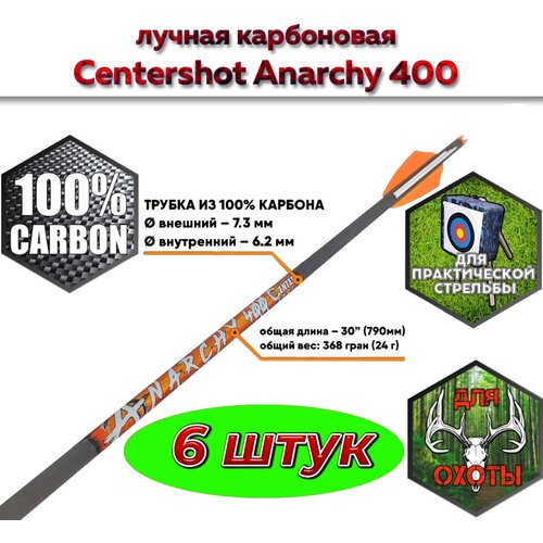 Стрела лучная карбоновая Centershot Anarchy 350 ( 6 шт. )