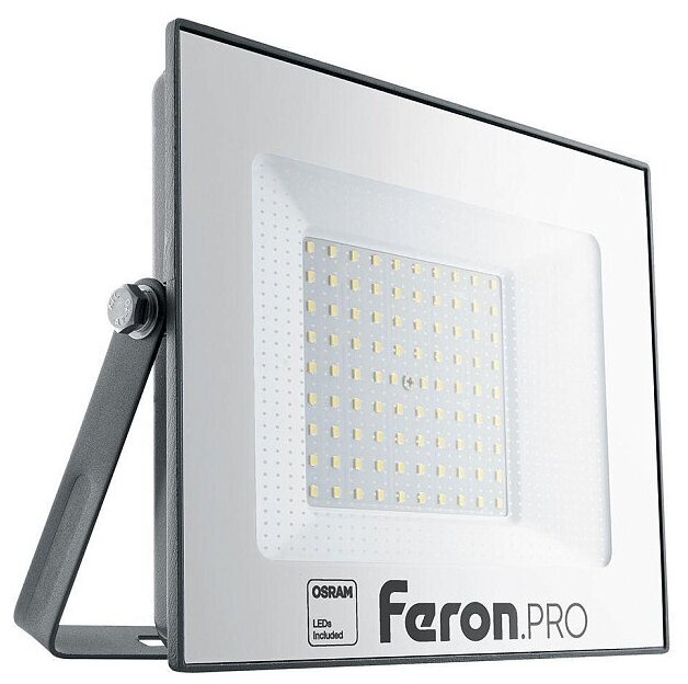 Прожектор светодиодный ДО-100w 6400К 10000Лм IP65 черный Feron.PRO | код 41541 | FERON (1 шт.)