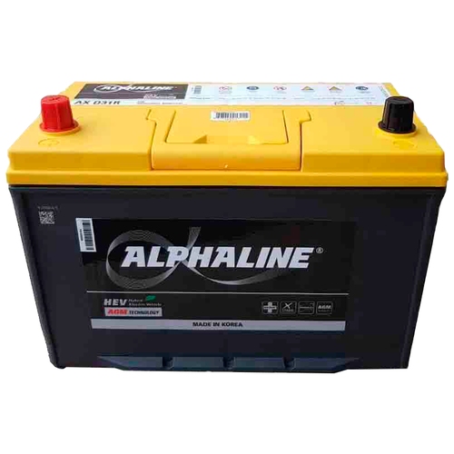 Аккумулятор автомобильный AlphaLine AGM AX D31R 90 А/ч 800 А прям. пол. Азия авто (302x172x220) с бортиком