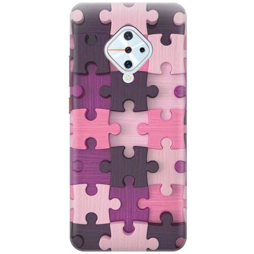 фото Cиликоновый чехол на vivo v17 / виво в17 с принтом "сиреневый паззл" gosso