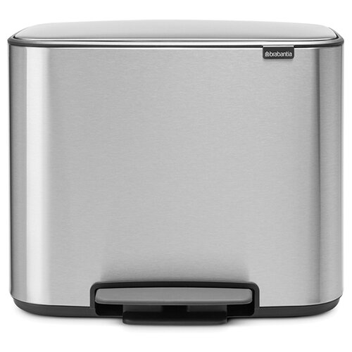 фото Мусорный бак bo с педалью 11 л + 23 л, стальной матовый (fingerprint proof) brabantia