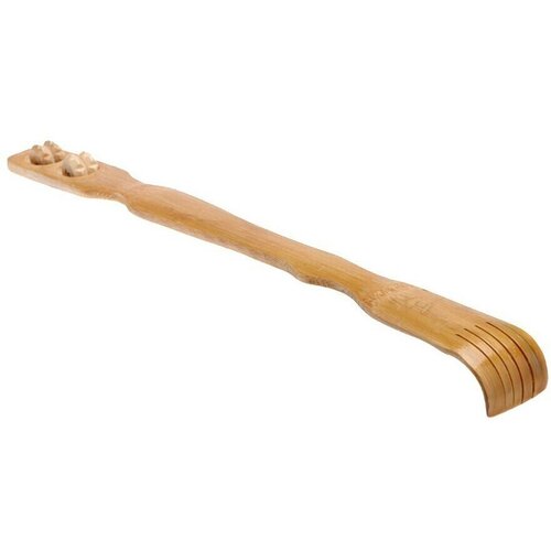 Деревянная чесалка для спины с массажёром / Универсальная чесалка - массажер для тела