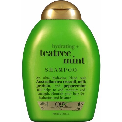 OGX шампунь Teatree Mint Shampoo Освежающий шампунь для кожи головы с маслом Чайного дерева и мятой 385мл