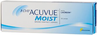 Контактные линзы Acuvue 1-Day Moist, 30 шт., R 8,5, D -1