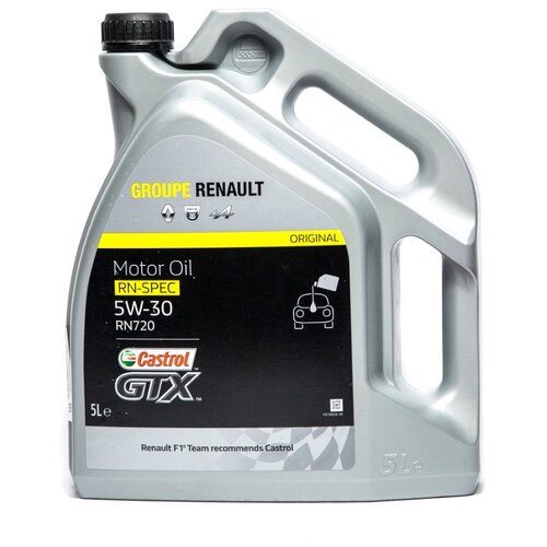 Cинтетическое моторное масло Renault Castrol GTX 5W-30 RN 0720 объемом 5 л. 7711943687 канистра