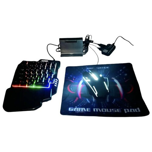 Комплект 5-в-1 Rapture GM K-180 клавиатура игровая 35 клавиш Игровая мышь Bluetooth-конвектор держатель для телефона игровой коврик для мыши 284000₽