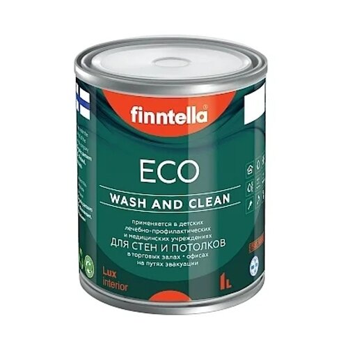 Краска акриловая finntella Eco_3 Wash and Clean глубокоматовая meri aalto 0.9 л