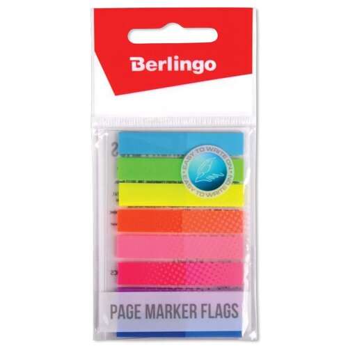 Berlingo Флажки-закладки 45х8 мм, 20 листов, 8 неоновых цветов, LSz_45080 ассорти 160 листов
