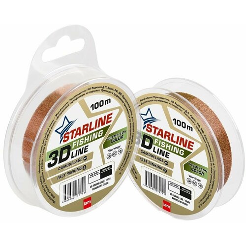 lodka badger fishing line 270 w Монофильная 3D леска для рыбалки STARLINE 3D (хамелеон) 1 шт. по 100 м; 0.14 мм / 1,9кг