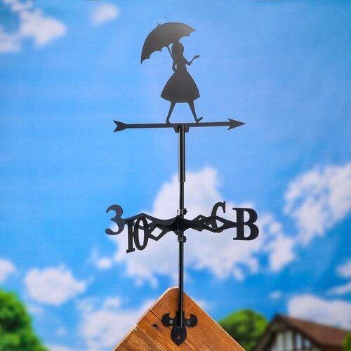 Флюгер Девушка с зонтом средний 30х40см