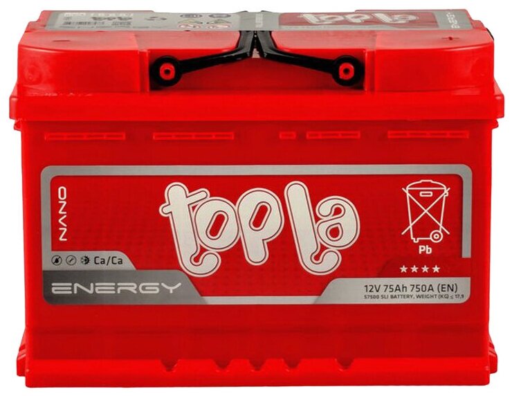 Аккумуляторная батарея TOPLA 75 а/ч, обратная пол-сть (108275) TOPLA-E75