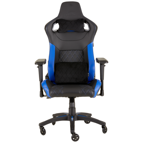 фото Компьютерное кресло corsair t1 race 2018 игровое, обивка: искусственная кожа, цвет: black/blue