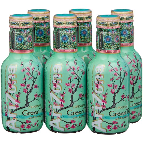 Чай  AriZona Green Tea with Ginseng and Honey, ПЭТ, 0.5 л, 6 шт.