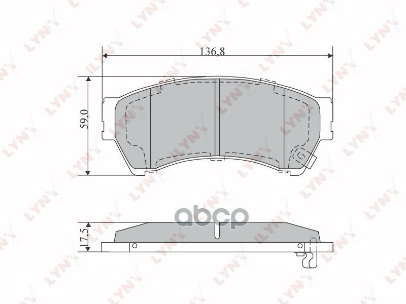 Колодки Торм. пер. Mazda 6 1.8-2.5 07> LYNXauto арт. BD5118