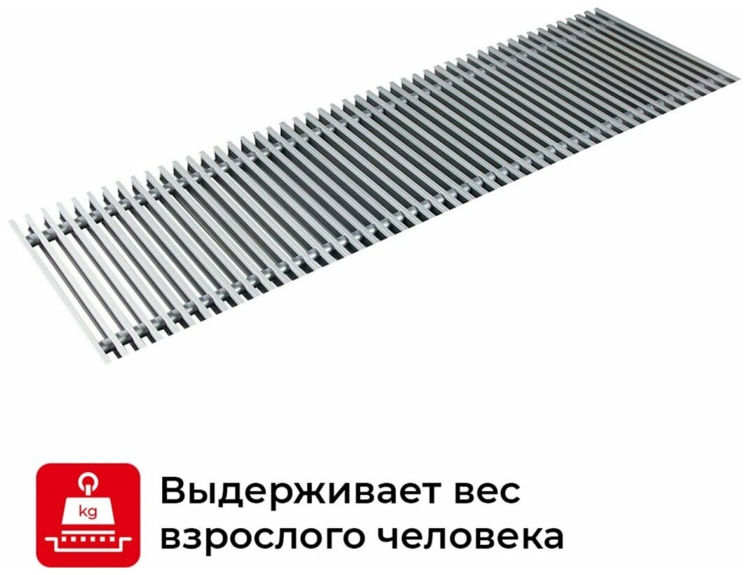 Решетка для внутрипольного конвектора алюминиевая PPA 300 - 2400 - фотография № 8