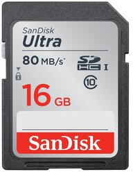 Карта памяти SanDisk Memory Card Ultra SDHC, UHS-I, 16 Гб