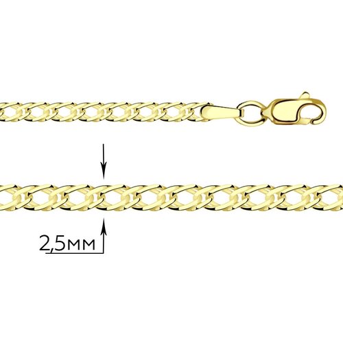 фото Цепь эстет, желтое золото, 585 проба, длина 55 см., средний вес 5.4 гр. diamant online