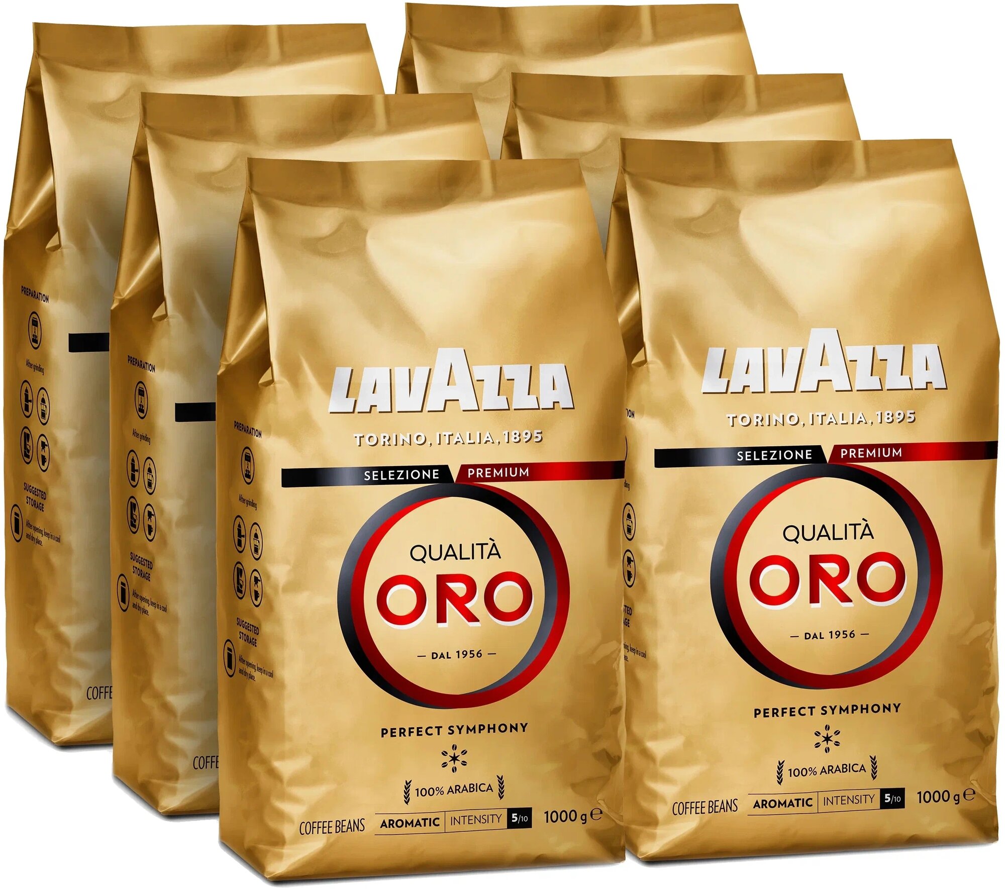 Кофе в зернах Lavazza Qualita Oro, 6 уп., 1 кг