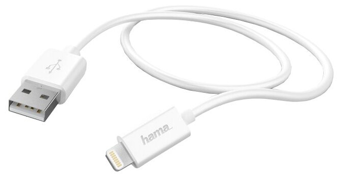 Кабель Hama H-173863 00173863 USB A(m) Lightning (m) 1м белый .